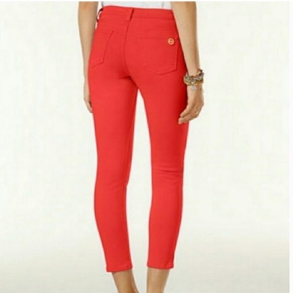 Michael Kors True Red Izzy Ruby Skinny Slim Jeans Business Casual - Picture 5 of 12